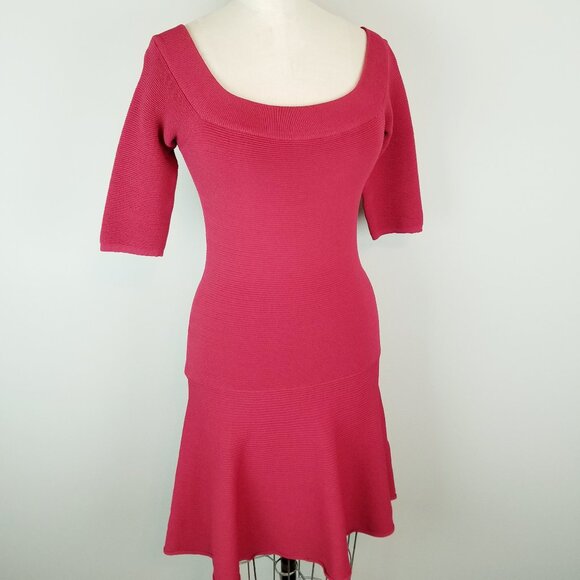 Cupcakes & Cashmere Whitley Ribbed Mini Dress in Crimson Red Size Small * NEW - Picture 1 of 10